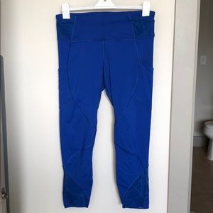 Lululemon blue leggings lace detail size 10